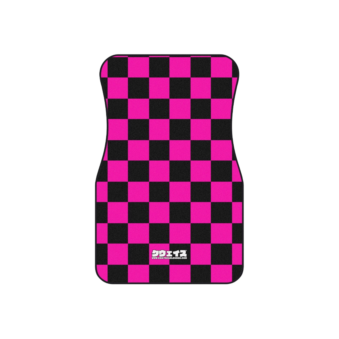 Pink Checkered Car Mats (Set of 4)