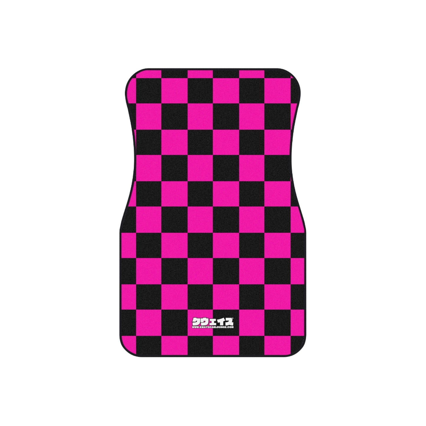 Pink Checkered Car Mats (2x Front)